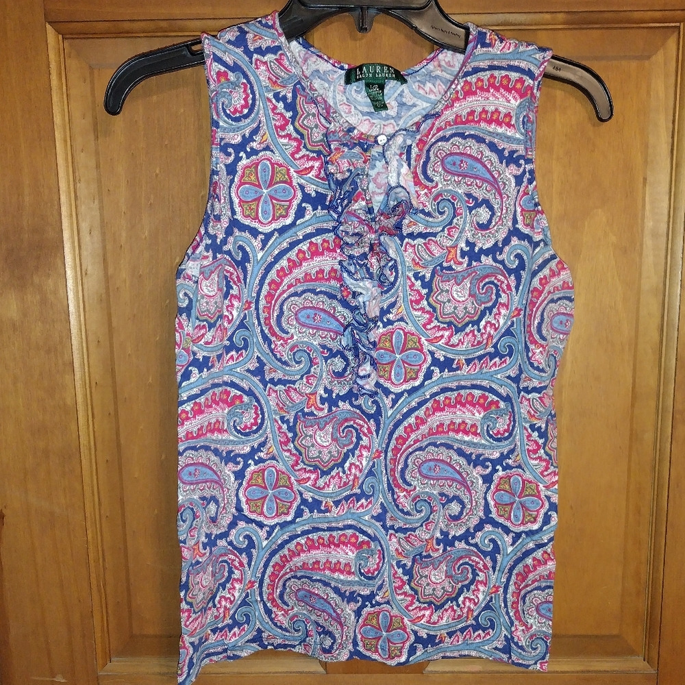Paisley design tank top size large